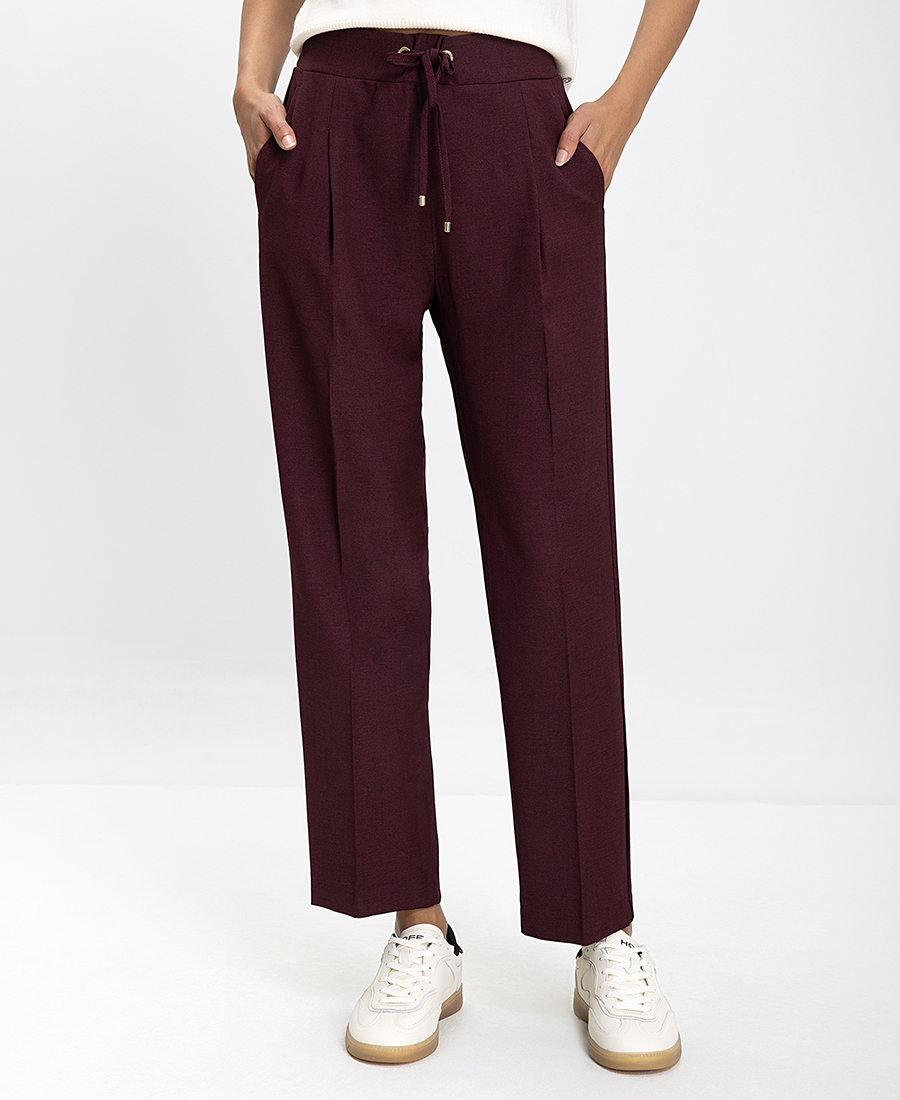 Diana D Γυναικείο Παντελόνι Regular Fit Με Ζώνη-Κορδόνι