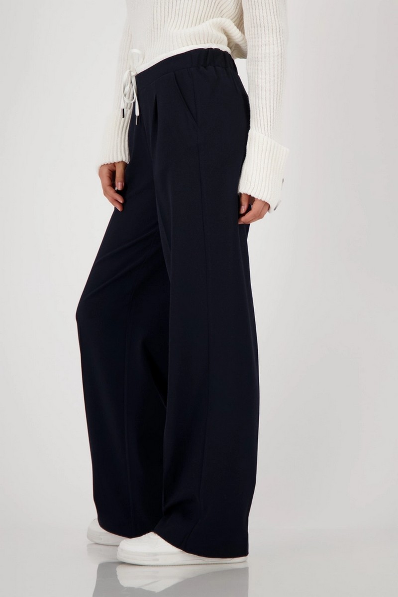 Monari Γυναικείο Παντελόνι Straight Fit Με Ζωνάρι Και Λάστιχο φωτογραφία