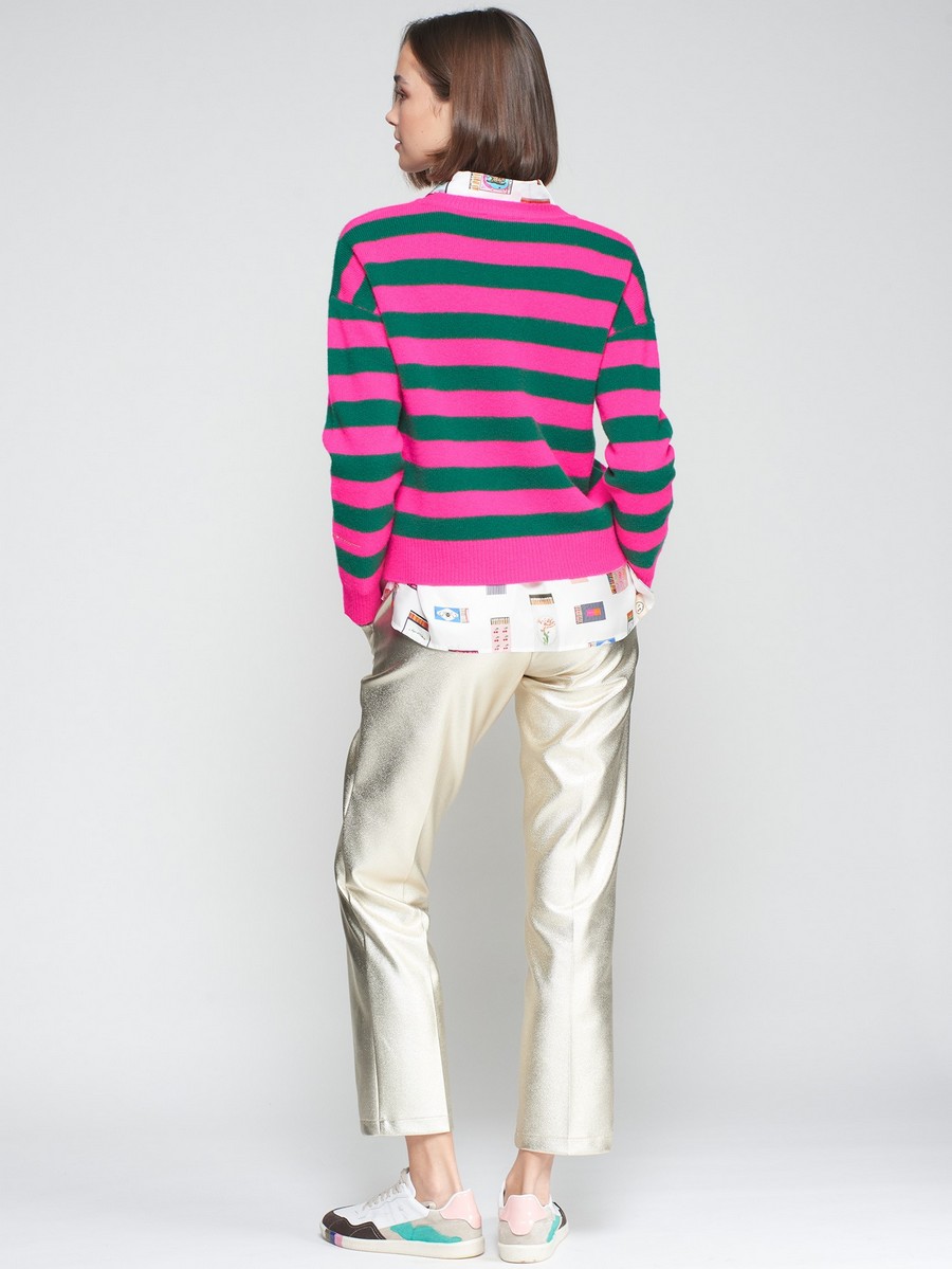 Vilagallo Γυναικείο Παντελόνι Straight Fit Μεταλλιζέ Εφέ φωτογραφία