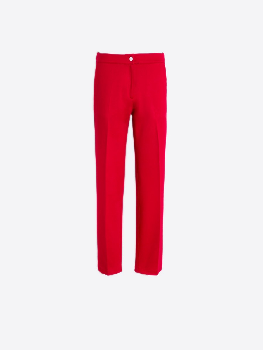 Vilagallo Vilagallo Γυναικείο Παντελόνι Straight Fit Kόκκινο - 4