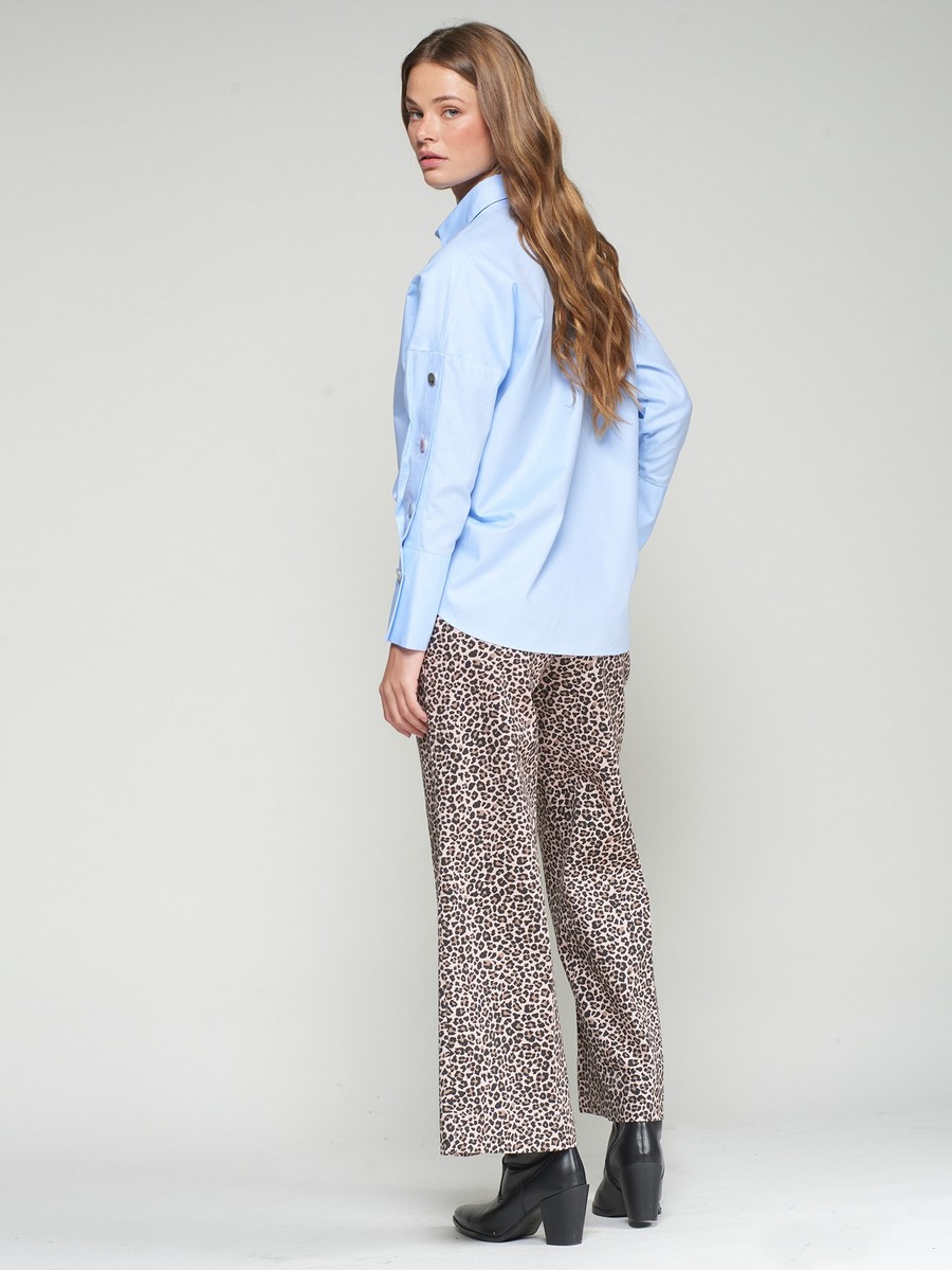 Vilagallo Γυναικείο Παντελόνι Wide-Leg Με Animal Print φωτογραφία