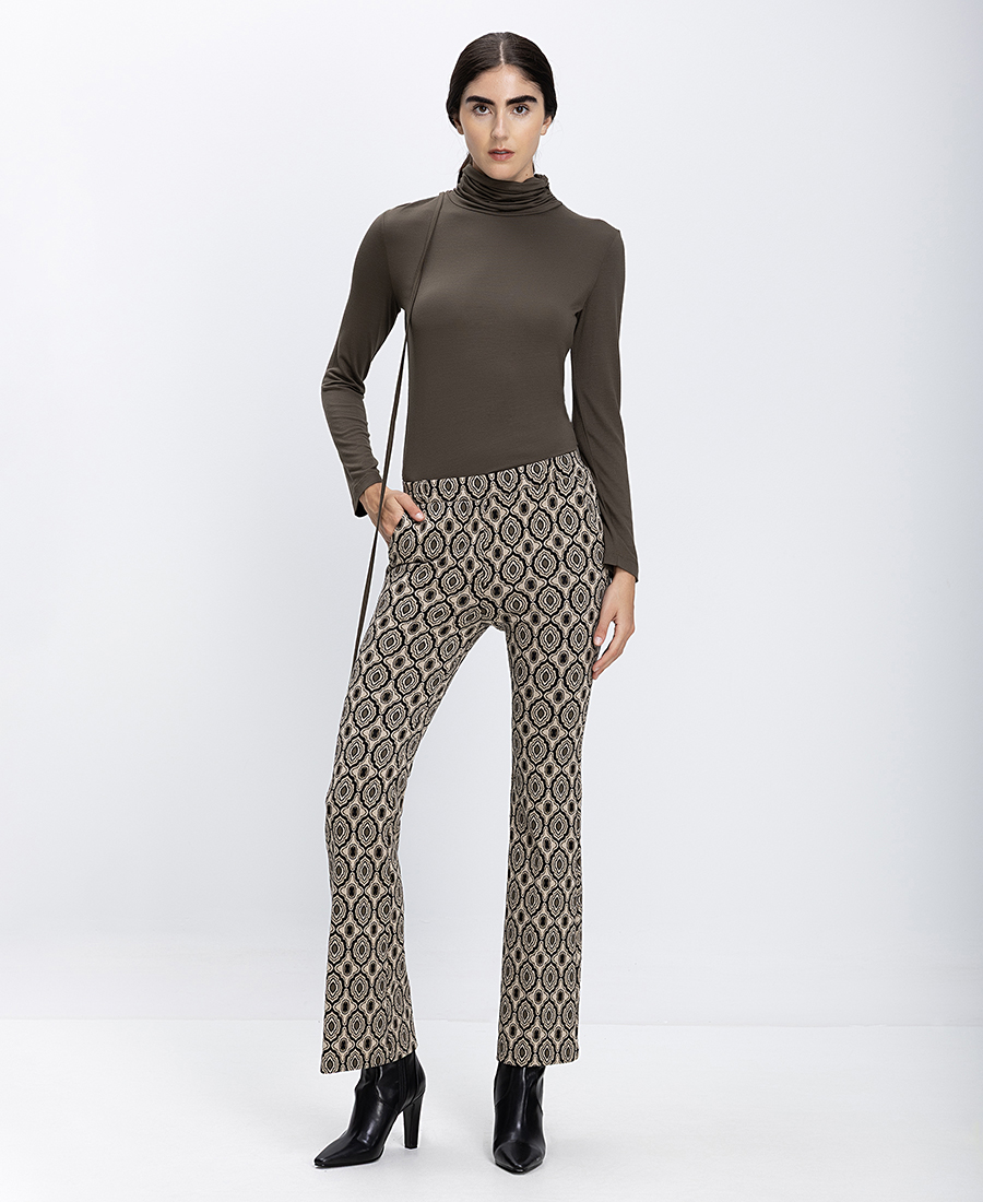 The Abito Γυναικείο Παντελόνι Με Γεωμετρικό Μοτίβο Straight Fit φωτογραφία