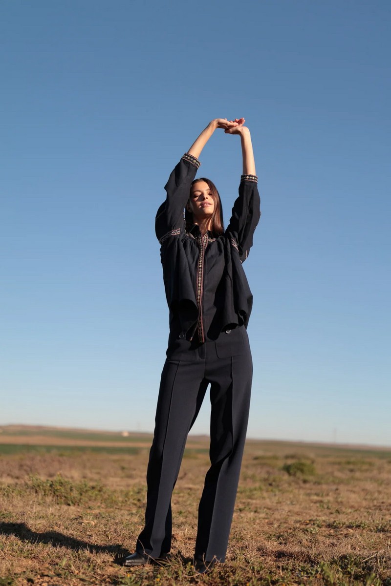 Luna Llena Γυναικείο Παντελόνι Wide Leg Πλατύ Με Τσέπες Μπροστά φωτογραφία