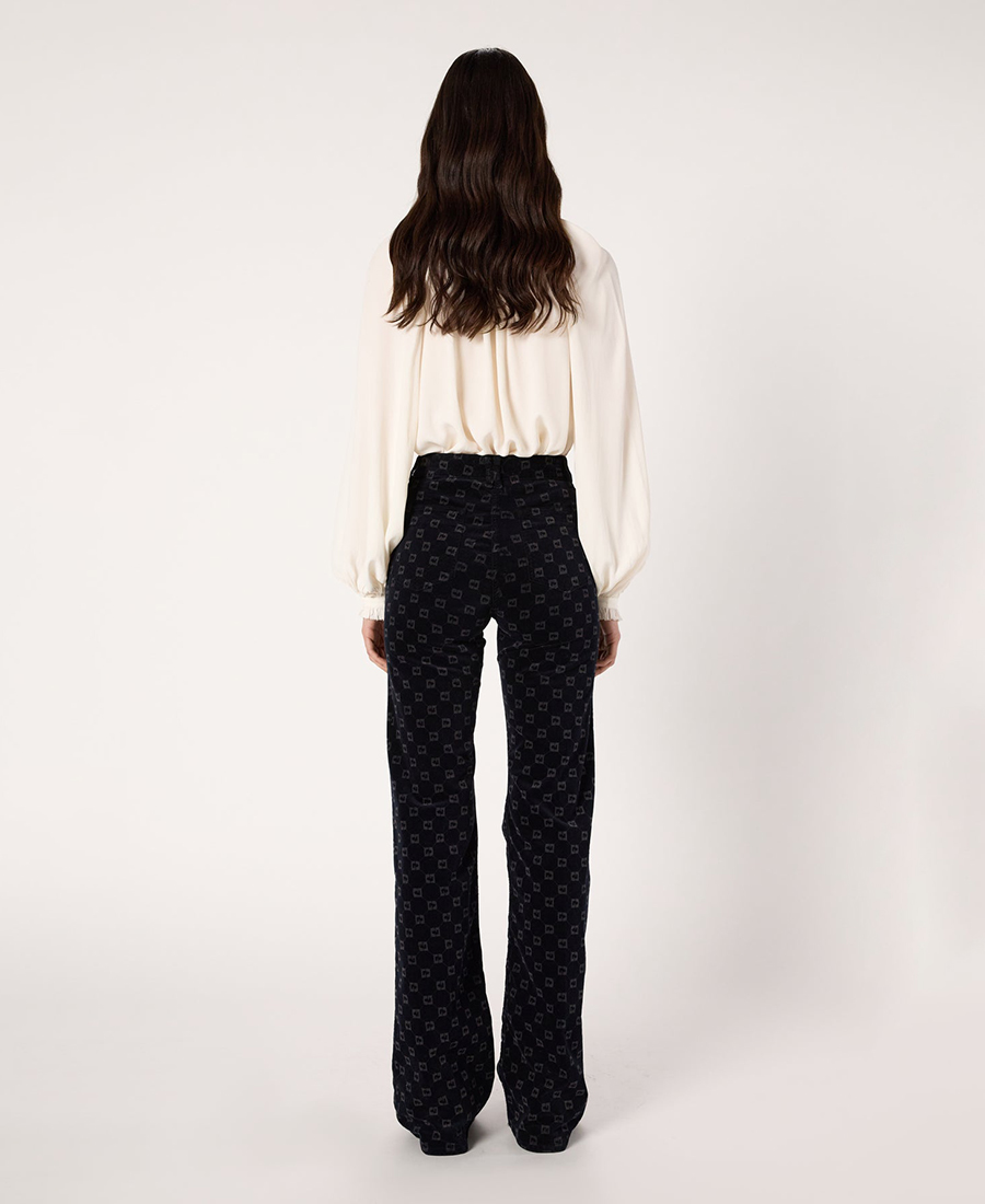 Gerard Darel Βελούδινο Παντελόνι με Καμπάνα και Μονόγραμμα φωτογραφία