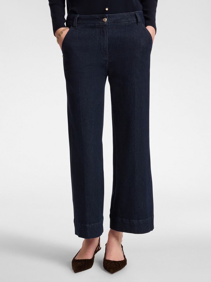 Elena Miro Elena Miro Γυναικείο Tailored Τζιν Cropped σε Μπλε