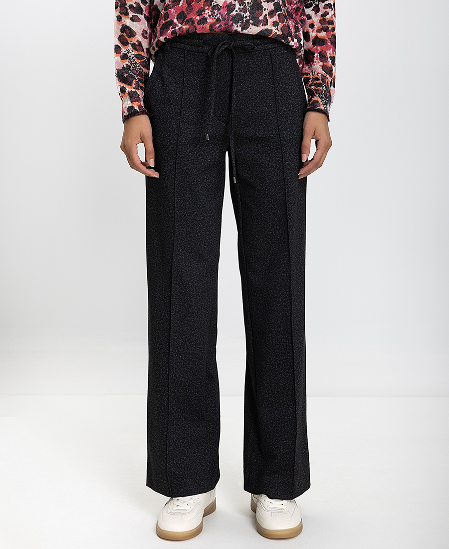 Gerry Weber Γυναικείο Παντελόνι Straight Fit Με Λάμψη Και Ζώνη-Κορδόνι