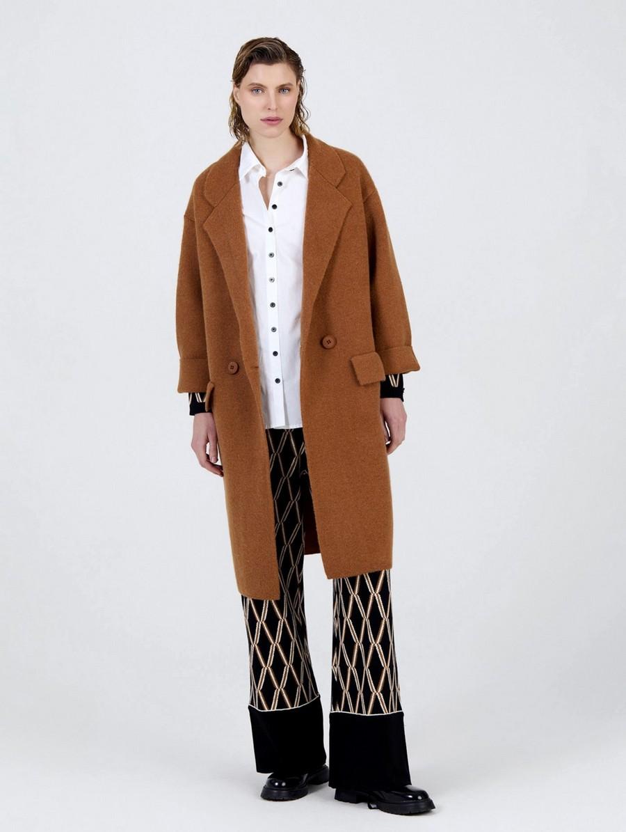 Skatie Γυναικείο Πλεκτό Παντελόνι Wide Fit Με Γεωμετρικό Μοτίβο φωτογραφία