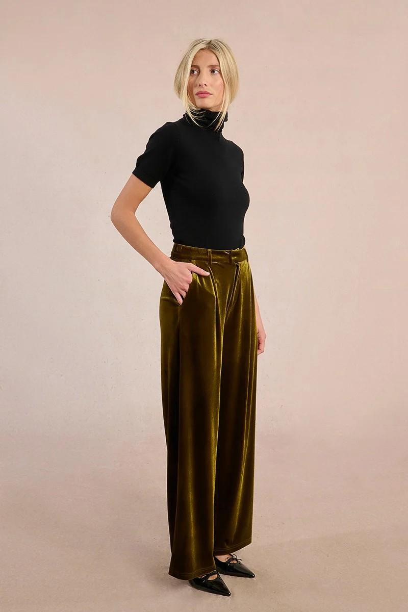 Molly Bracken Γυναικείο Παντελόνι Από Βελούδο Wide Leg φωτογραφία