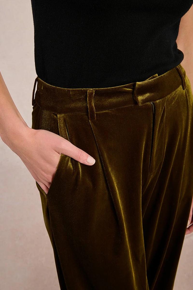 Molly Bracken Γυναικείο Παντελόνι Από Βελούδο Wide Leg φωτογραφία