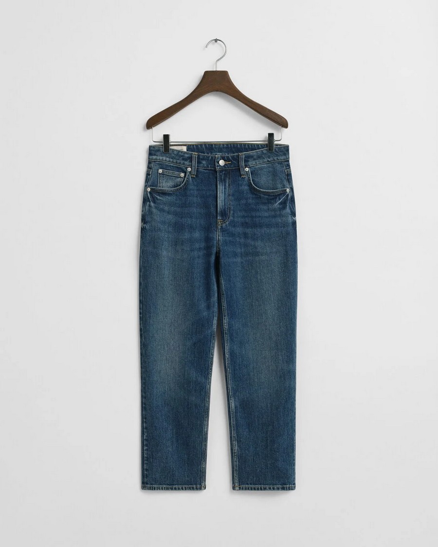 Gant Gant Γυναικείο Τζιν Straight Fit Βαμβακερό Cropped Denim