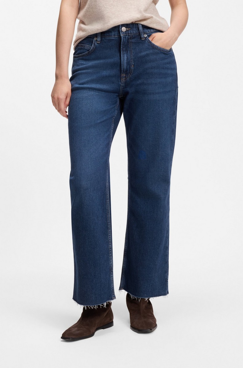 Boss Γυναικείο Denim Wide Leg Cropped Ελαστικό