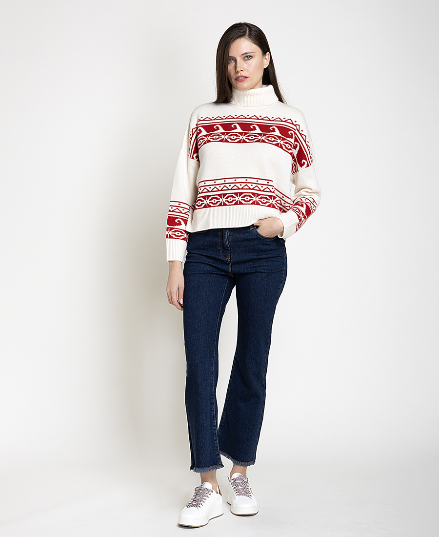 Pennyblack Γυναικείο Βαμβακερό Midnight Blue Denim Παντελόνι Cropped Flared Fit Για Smart Casual Εμφανίσεις