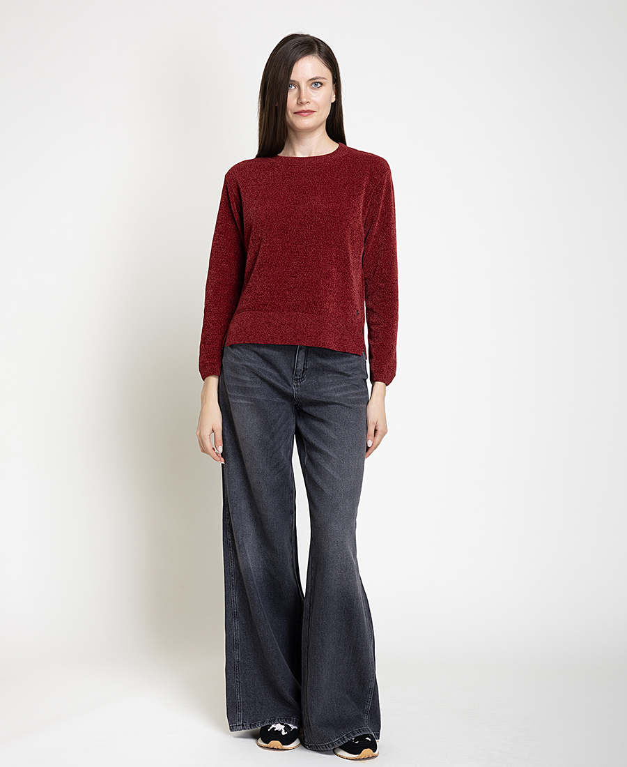 Pennyblack Γυναικείο Γκρι Βαμβακερό Denim Παντελόνι Wide Leg Για Smart Casual Εμφανίσεις