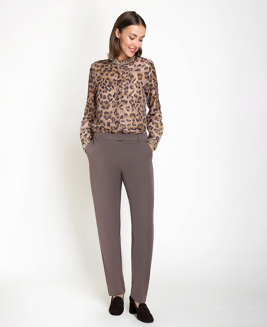 Γυναικείο Μονόχρωμο Παντελόνι Straight Fit Για Business & Smart Casual Εμφανίσεις