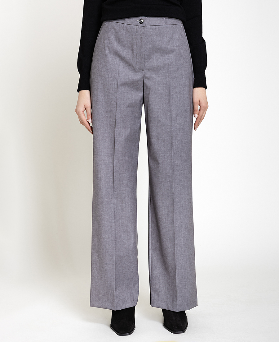 Γυναικείο Γκρι Tailored Παντελόνι Wide Leg Για Business & Formal Εμφανίσεις