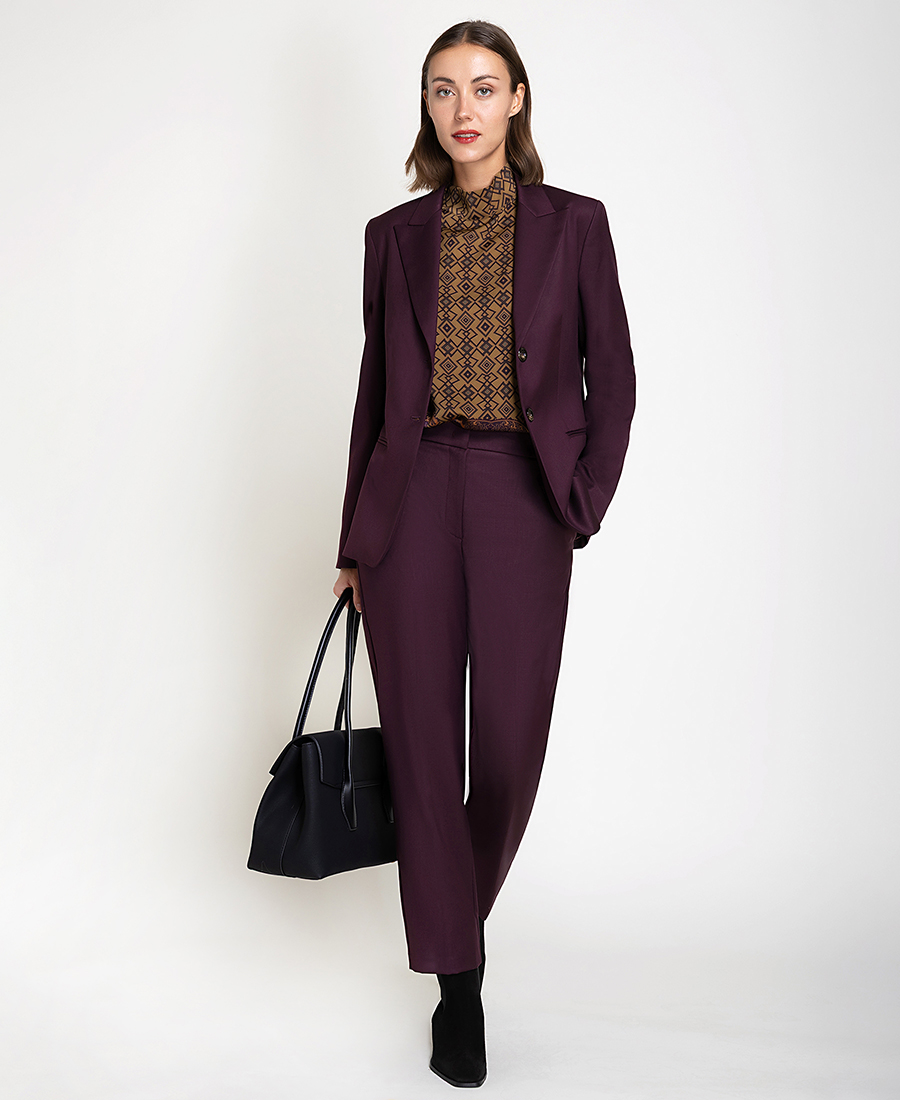Γυναικείο Μονόχρωμο Παντελόνι Cropped Straight Fit Με Τσάκιση Για Business & Smart Casual Εμφανίσεις