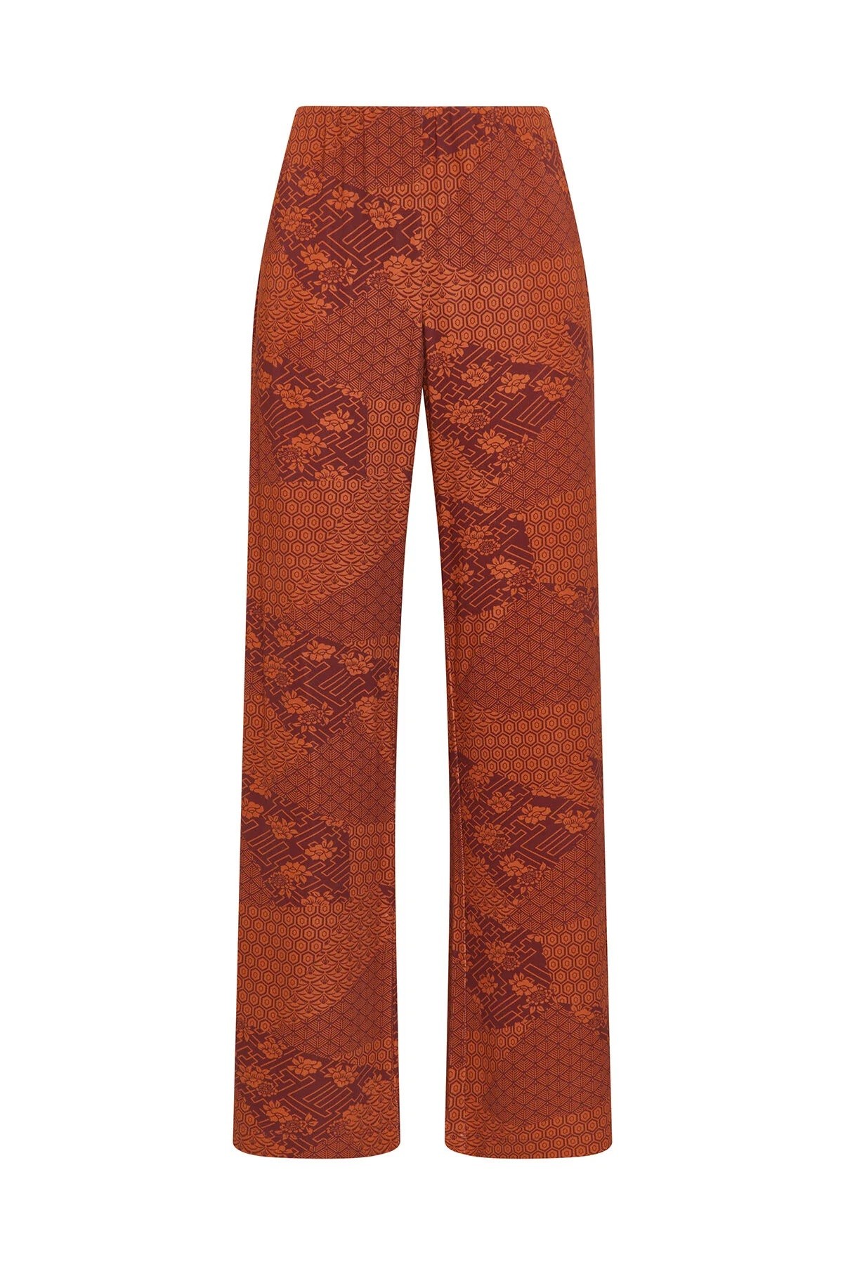 Maliparmi Maliparmi Γυναικείο Παντελόνι Εμπριμέ Με Mosaic Μοτίβο Flare Fit Για Business & Formal Εμφανίσεις - 4
