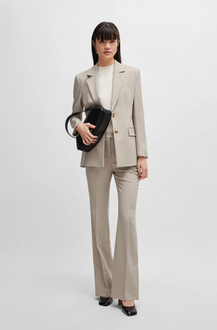 Boss Παντελόνι Flared σε Μπεζ φωτογραφία