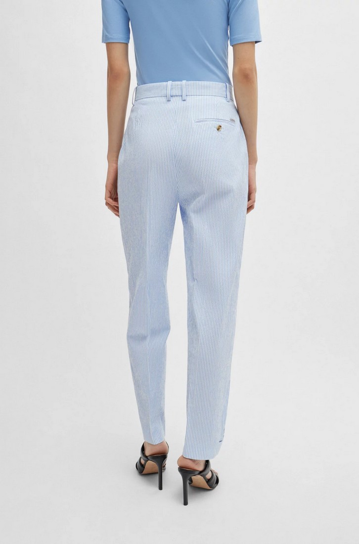 Boss Παντελόνι Ριγέ Seersucker σε Θαλασσί Σιέλ φωτογραφία