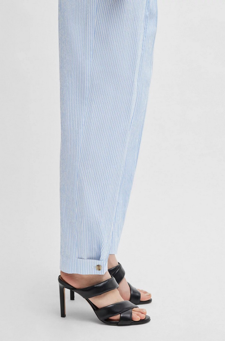 Boss Παντελόνι Ριγέ Seersucker σε Θαλασσί Σιέλ φωτογραφία