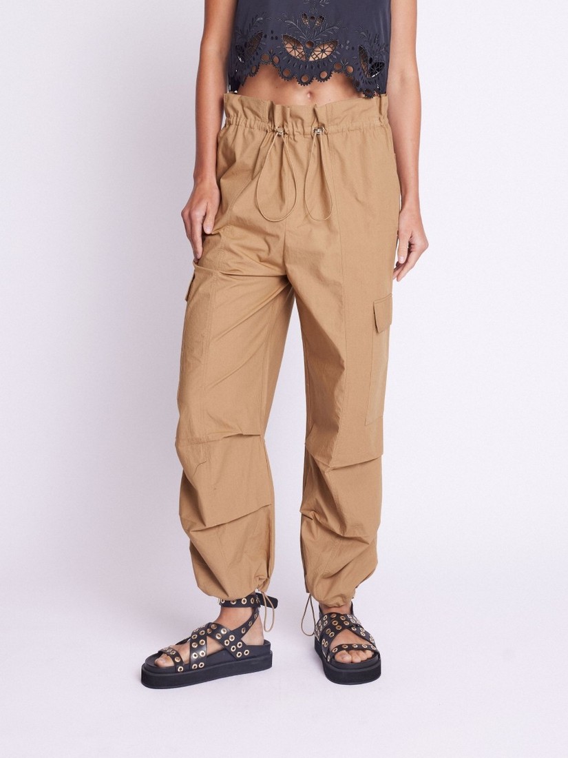Berenice Berenice Camel cotton cargo pants