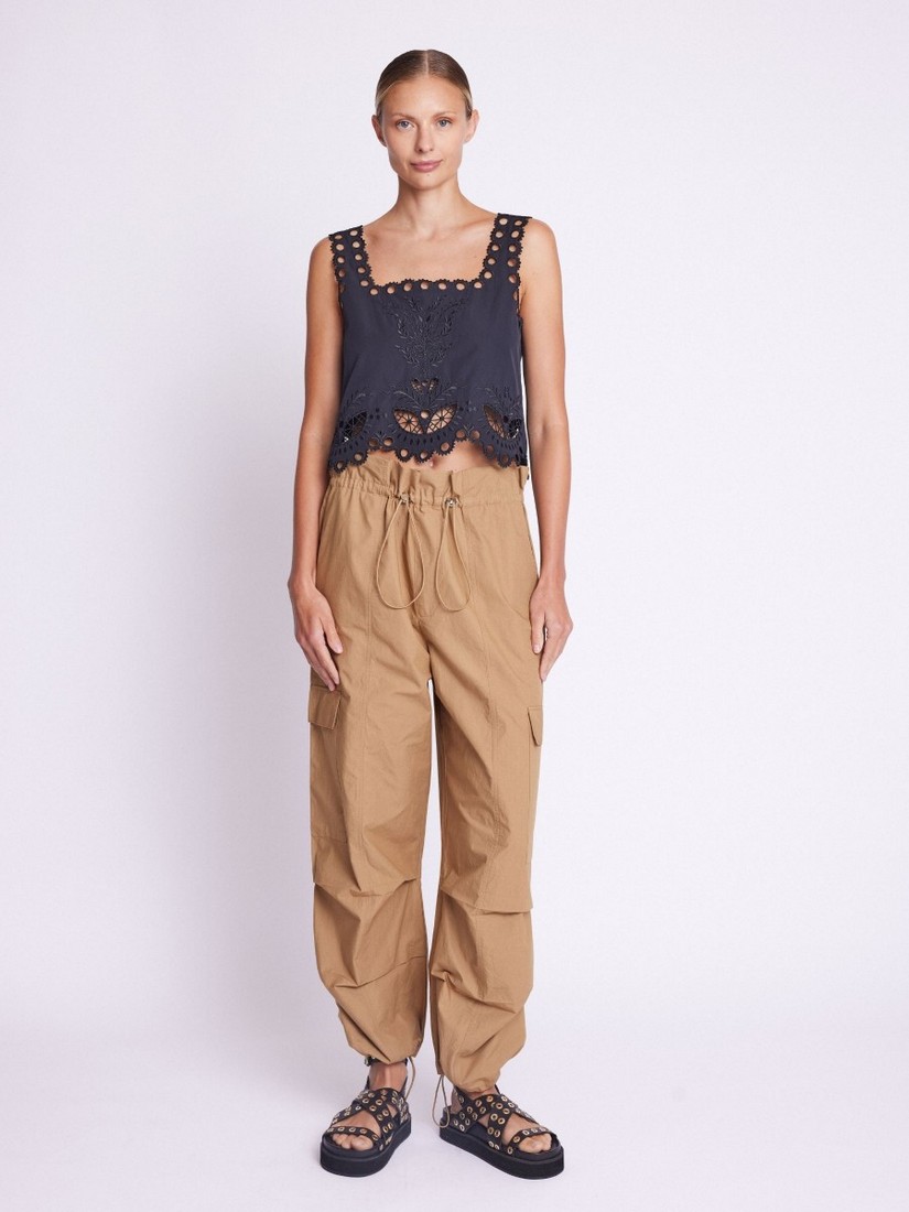 Berenice Camel cotton cargo pants φωτογραφία