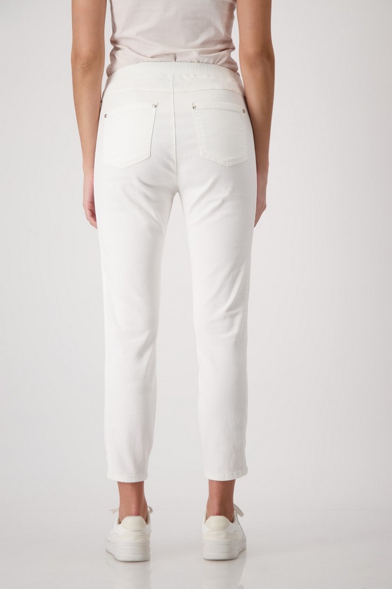 Monari Γυναικείο Παντελόνι Jeggings Slim Fit Από Βαμβακερό Μείγμα Με Λάστιχο Στη Μέση φωτογραφία