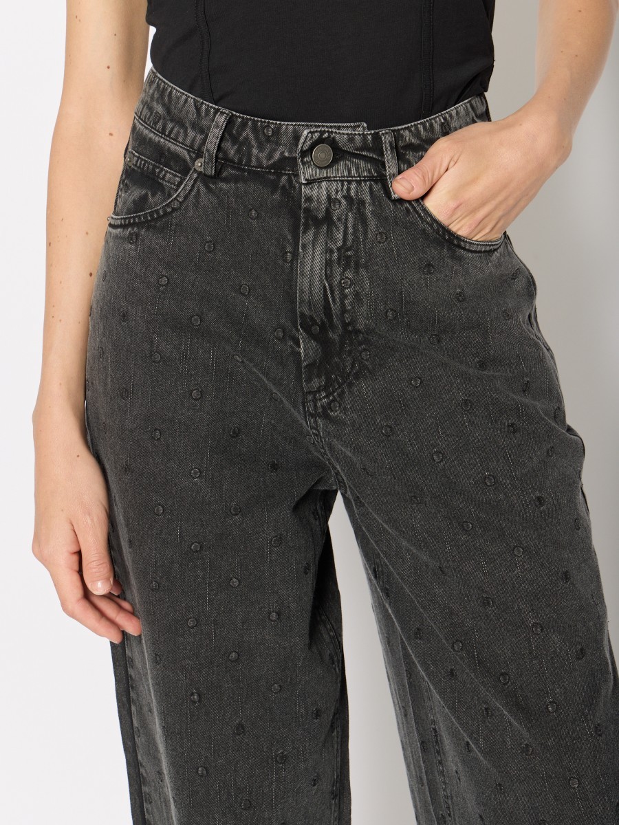 Berenice Γυναικείο Τζιν Wide-Leg Βαμβακερό Γκρι φωτογραφία