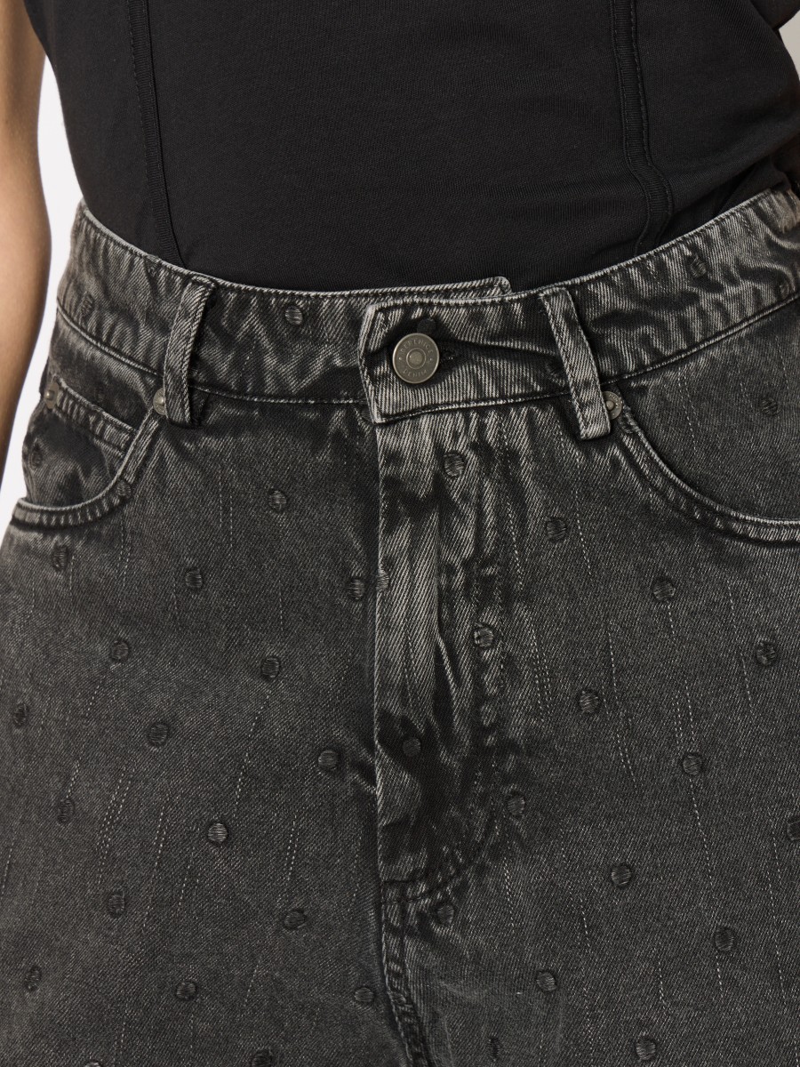 Berenice Γυναικείο Τζιν Wide-Leg Βαμβακερό Γκρι φωτογραφία