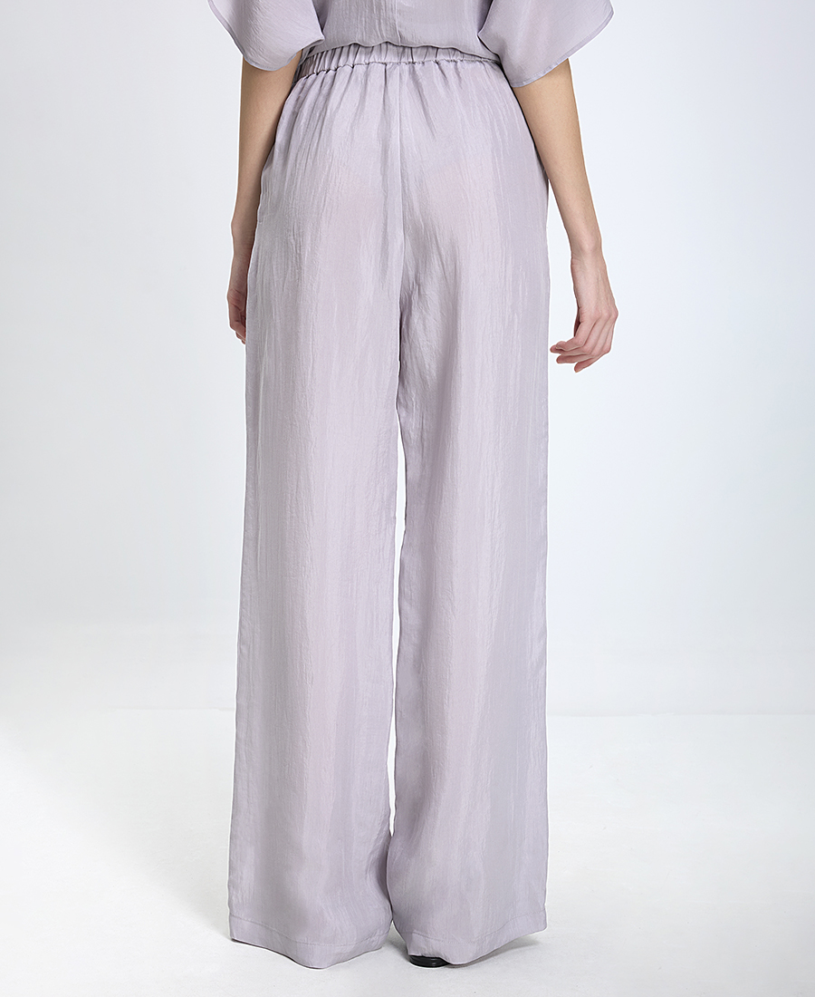 Caractere Γυναικείο Παντελόνι Wide Leg Από Lyocell Λιλά φωτογραφία