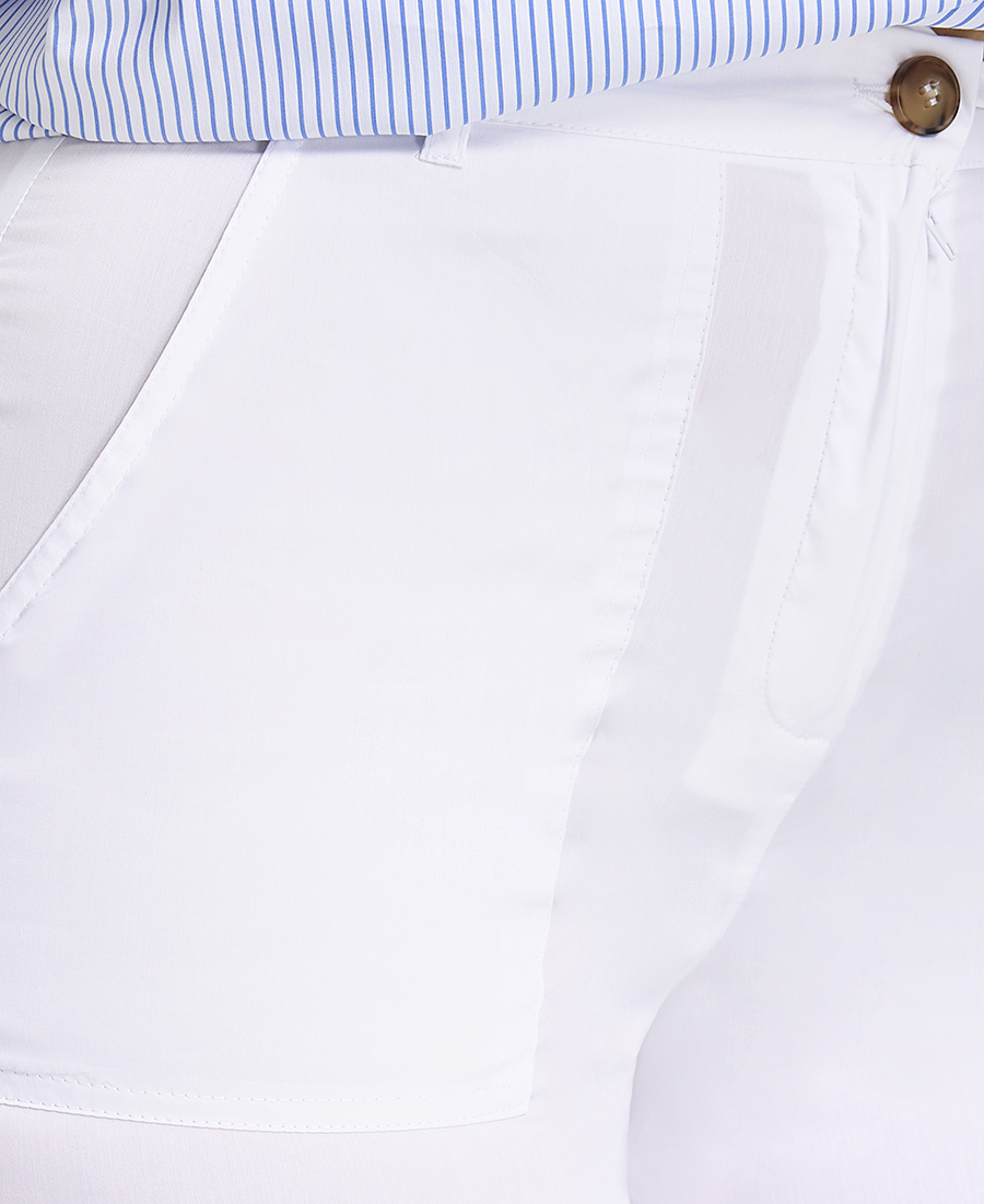 Γυναικείο Παντελόνι Regular Fit Με Ίσια Γραμμή Και Ψηλόμεσο Κόψιμο Λευκό φωτογραφία