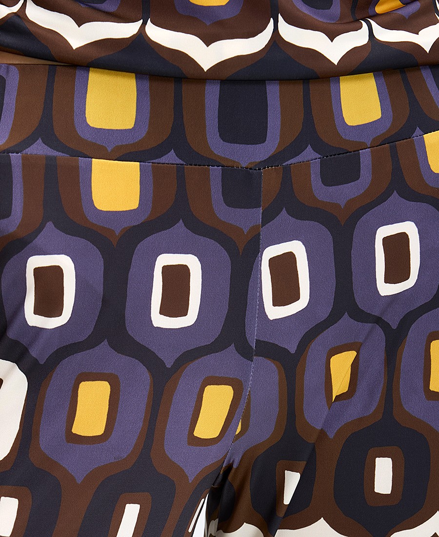 Γυναικείο Παντελόνι με Γεωμετρικό Print και Φαρδύ Τελείωμα σε Εμπριμέ φωτογραφία