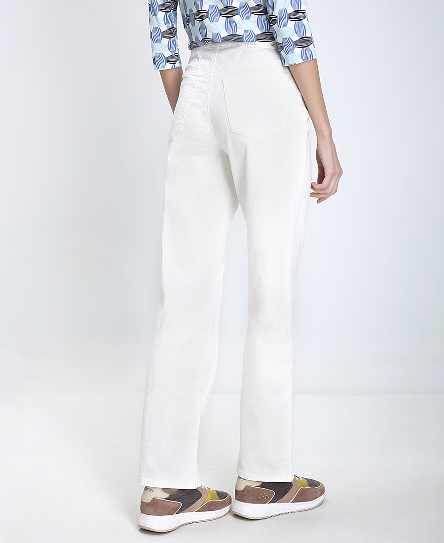 Gerry Weber Γυναικείο Παντελόνι Regular Fit Βαμβακερό Με Σχέδιο Αλυσίδα Λευκό φωτογραφία