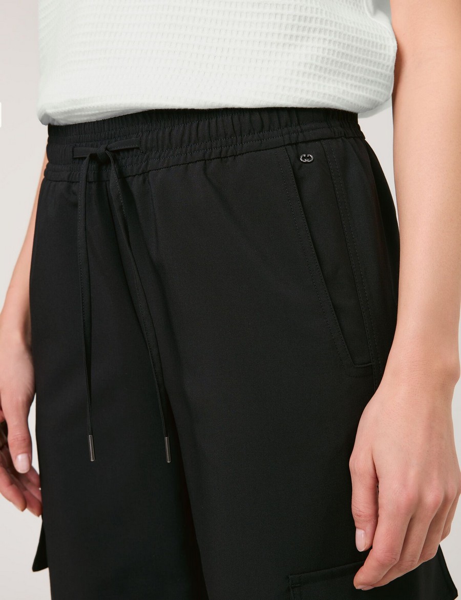 Gerry Weber Γυναικείο Παντελόνι Wide Leg με Λάστιχο στη Μέση και Cargo Τσέπες από Ελαστικό Ύφασμα φωτογραφία