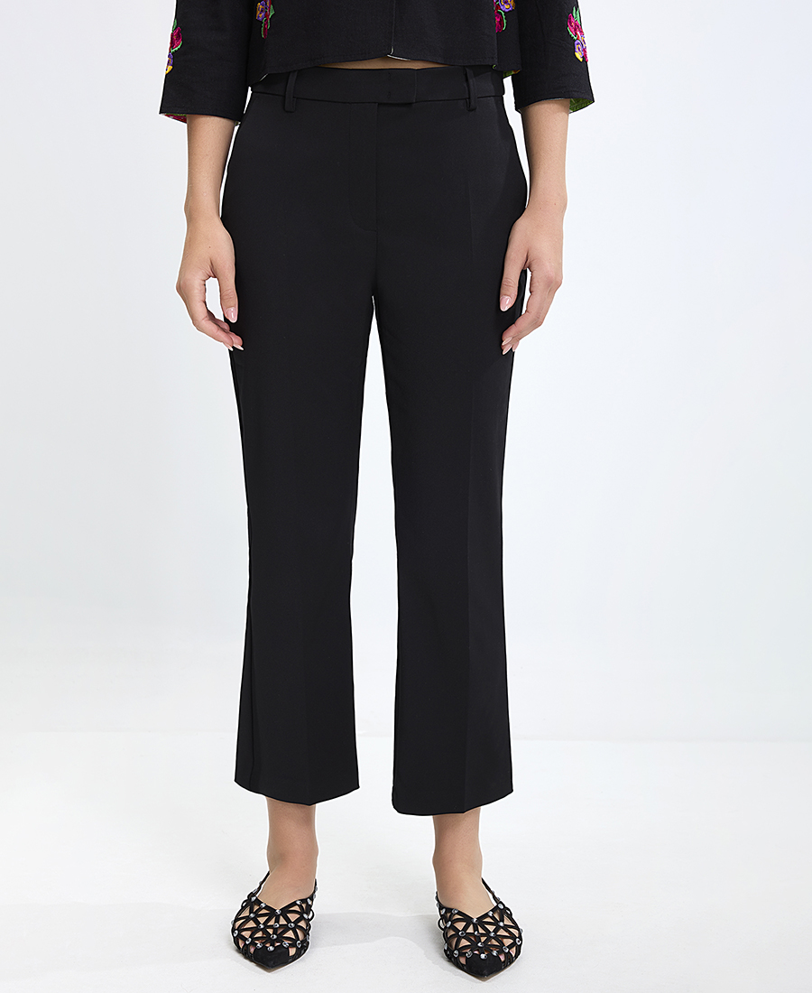 Gerry Weber Γυναικείο Παντελόνι Cropped με Βαμβάκι και Ελαστικότητα σε Μαύρο