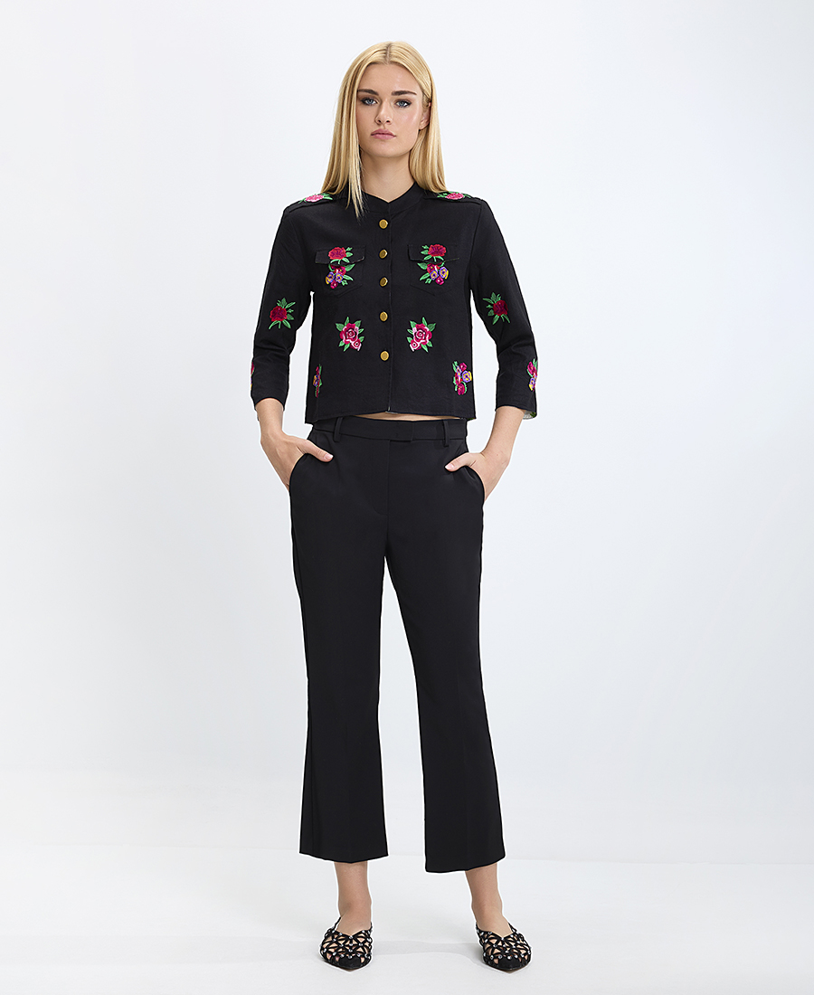 Gerry Weber Γυναικείο Παντελόνι Cropped με Βαμβάκι και Ελαστικότητα σε Μαύρο φωτογραφία