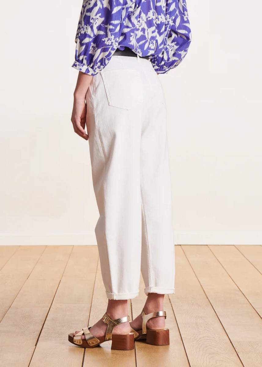 La Fee Maraboutee Γυναικείο Τζιν Boyfriend 7/8 Regular Fit από Βιολογικό Βαμβάκι Λευκό φωτογραφία