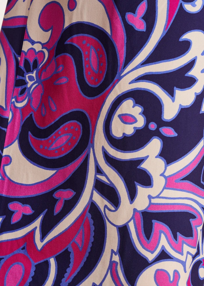 La Fee Maraboutee Γυναικείο Παντελόνι Αέρινο Wide Leg με Cachemire Print φωτογραφία