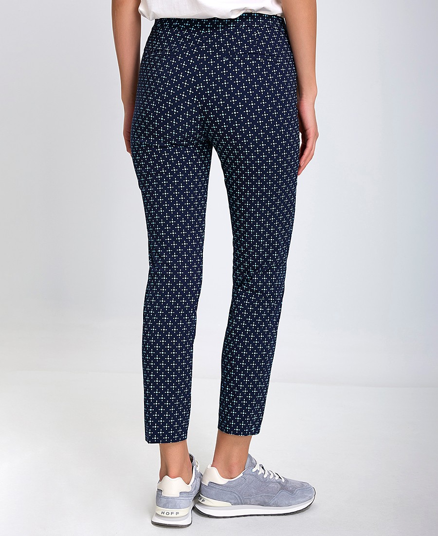 Γυναικείο Cropped Παντελόνι με Μικροσχέδιο Slim Fit σε Μπλε φωτογραφία