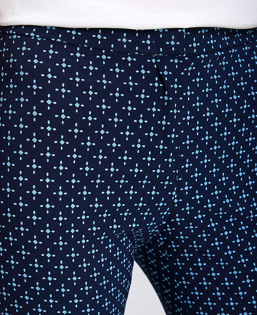 Γυναικείο Cropped Παντελόνι με Μικροσχέδιο Slim Fit σε Μπλε φωτογραφία