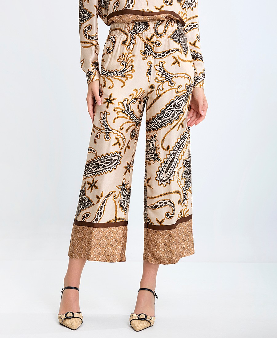 Laura Donini Γυναικεία Παντελόνα με Boho Μοτίβο Regular Fit σε Εμπριμέ