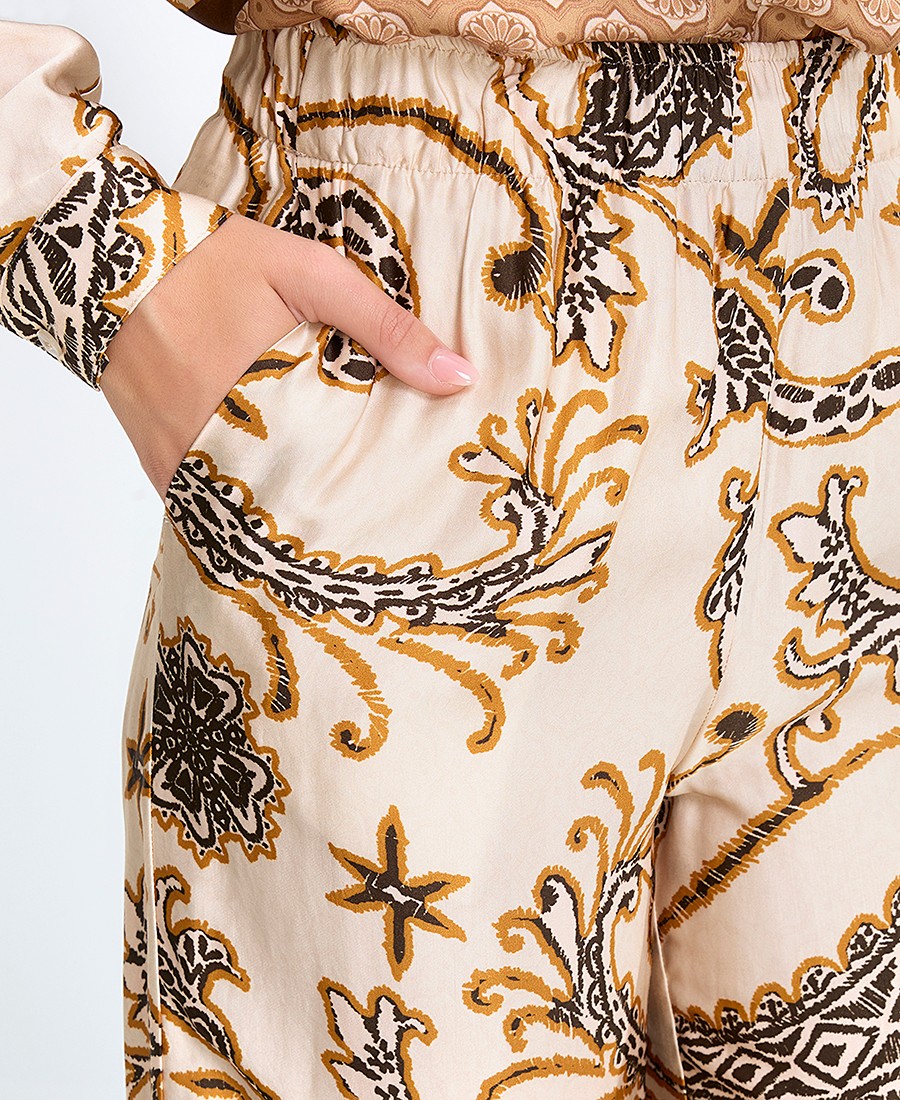 Γυναικεία Παντελόνα με Boho Μοτίβο Regular Fit σε Εμπριμέ φωτογραφία