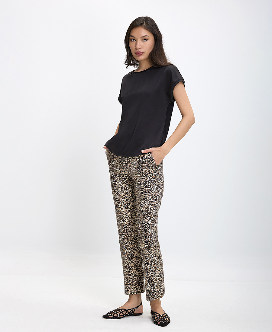 Γυναικείο Παντελόνι με Animal Print Σχέδιο Straight Fit φωτογραφία