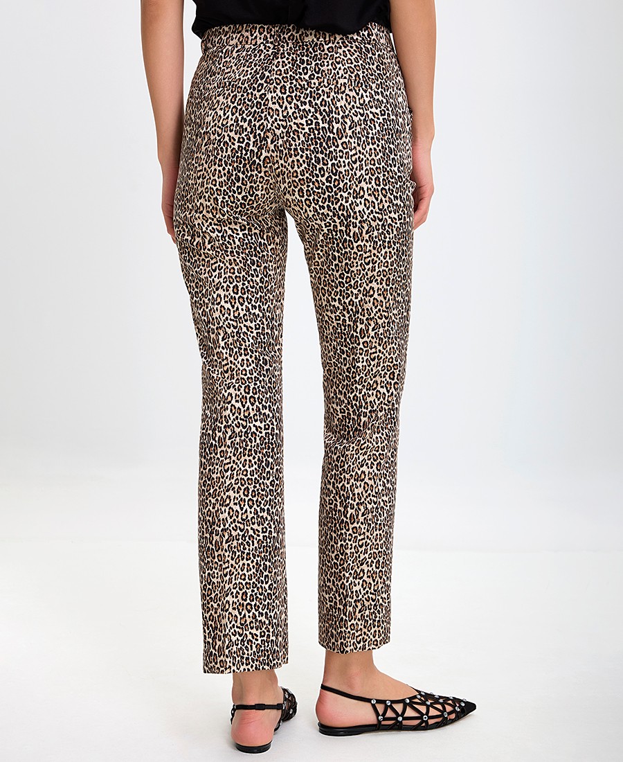Γυναικείο Παντελόνι με Animal Print Σχέδιο Straight Fit φωτογραφία