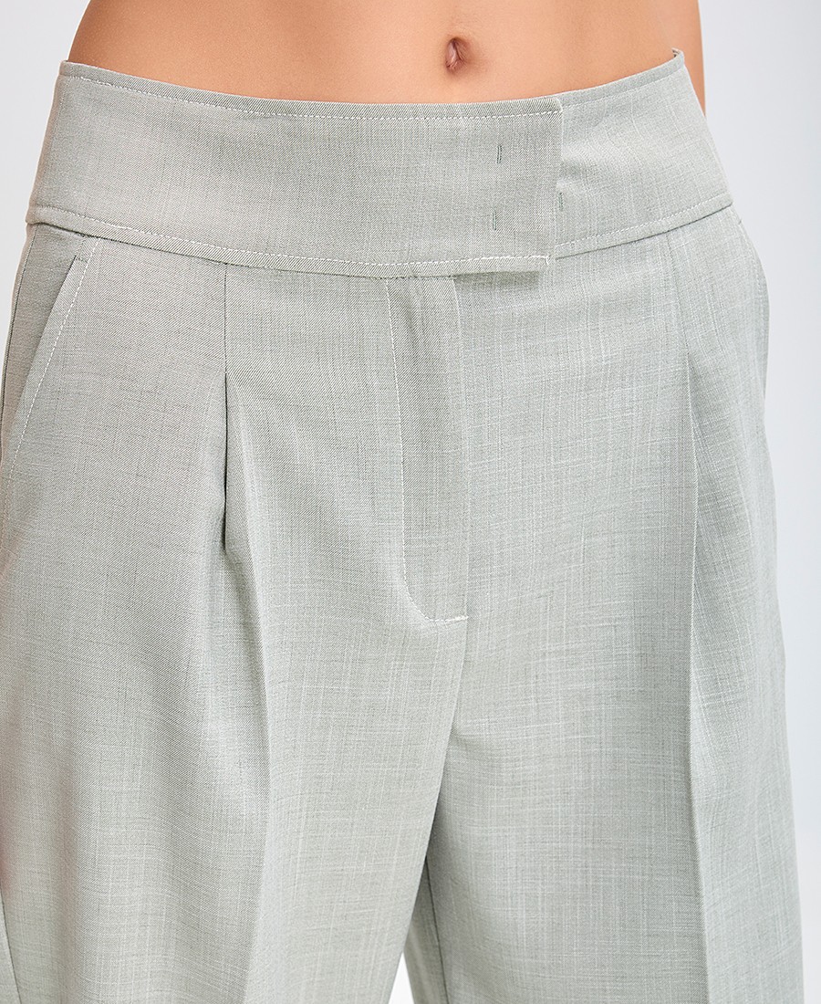 Penny Black Γυναικείο Παντελόνι με Ψηλή Μέση και Πιέτες σε Πράσινο φωτογραφία