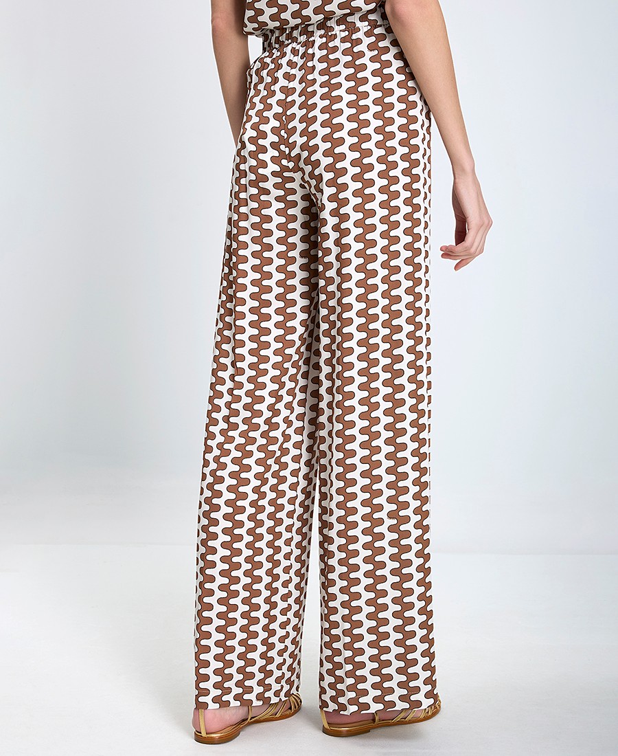 The Abito Γυναικείο Παντελόνι Κανονική Γραμμή Με Γεωμετρικό Μοτίβο Καφέ φωτογραφία