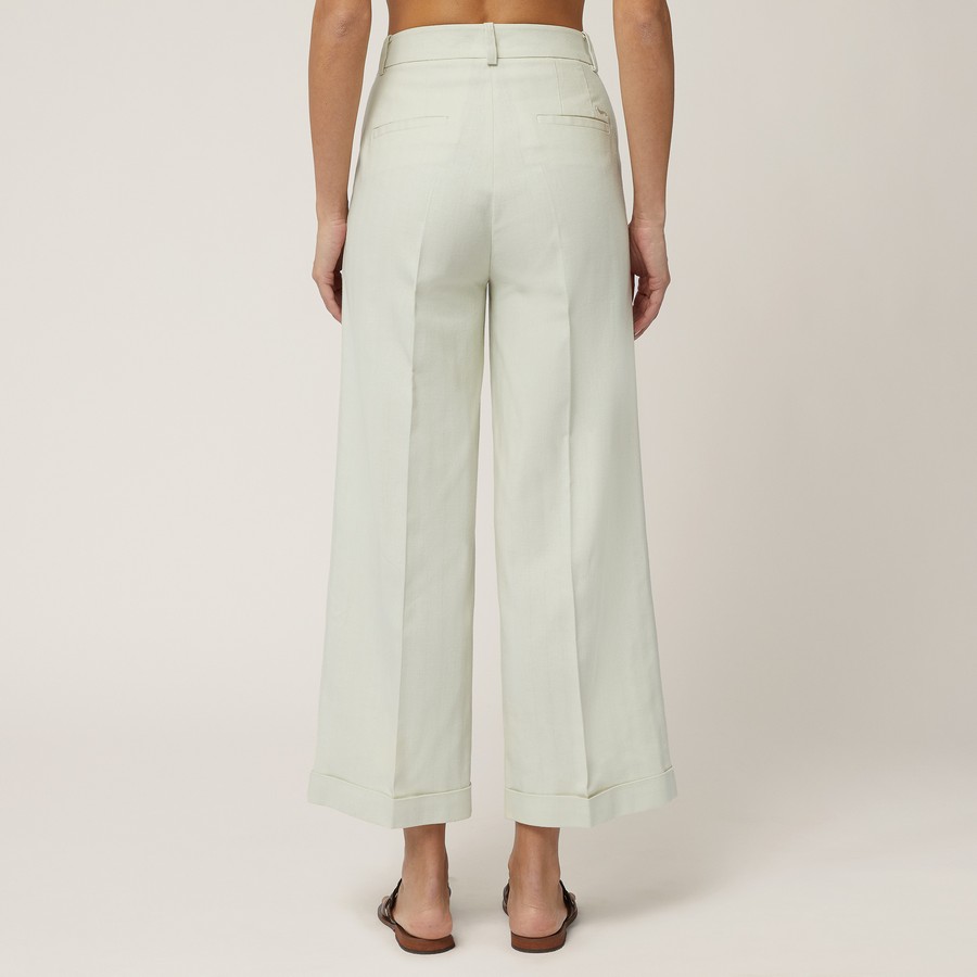 Harmont & Blaine Γυναικείο Λινό Παντελόνι με Στρίφωμα Turn-Up Comfort Fit φωτογραφία