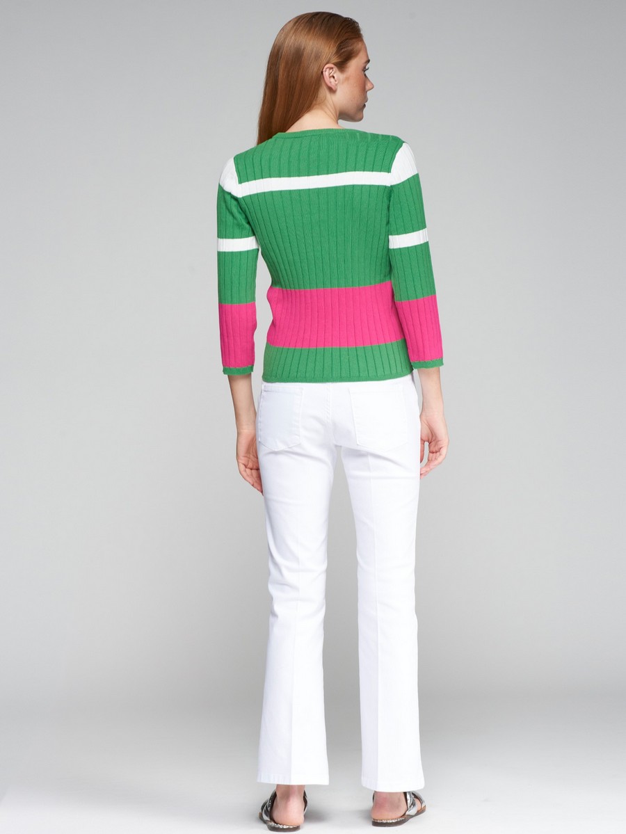 Vilagallo Γυναικείο Παντελόνι Flared Βαμβακερό με Κέντημα σε Λευκό φωτογραφία