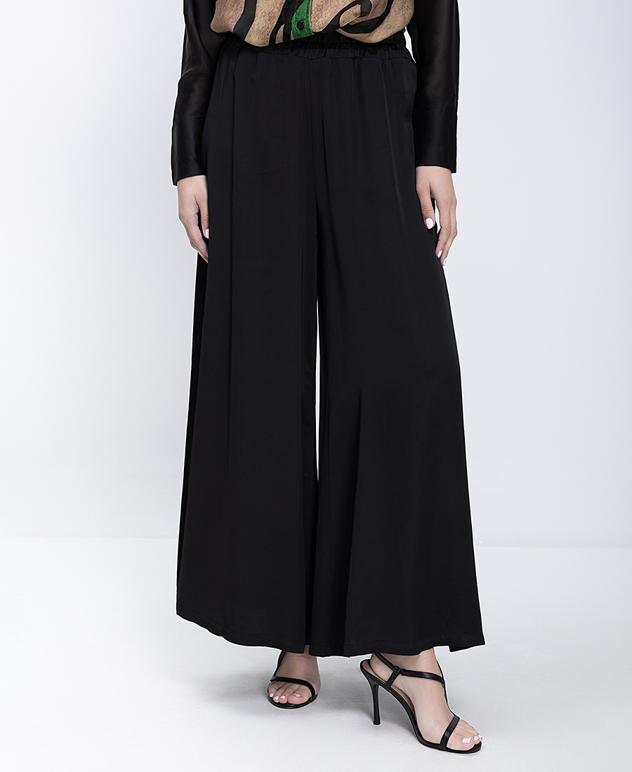 Anonyme Anonyme Γυναικείο Παντελόνι Wide Leg Με Λάστιχο Στη Μέση