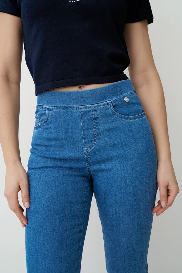 Anna Montana Γυναικείο Παντελόνι Τζιν 7/8 Με Ελαστική Μέση φωτογραφία